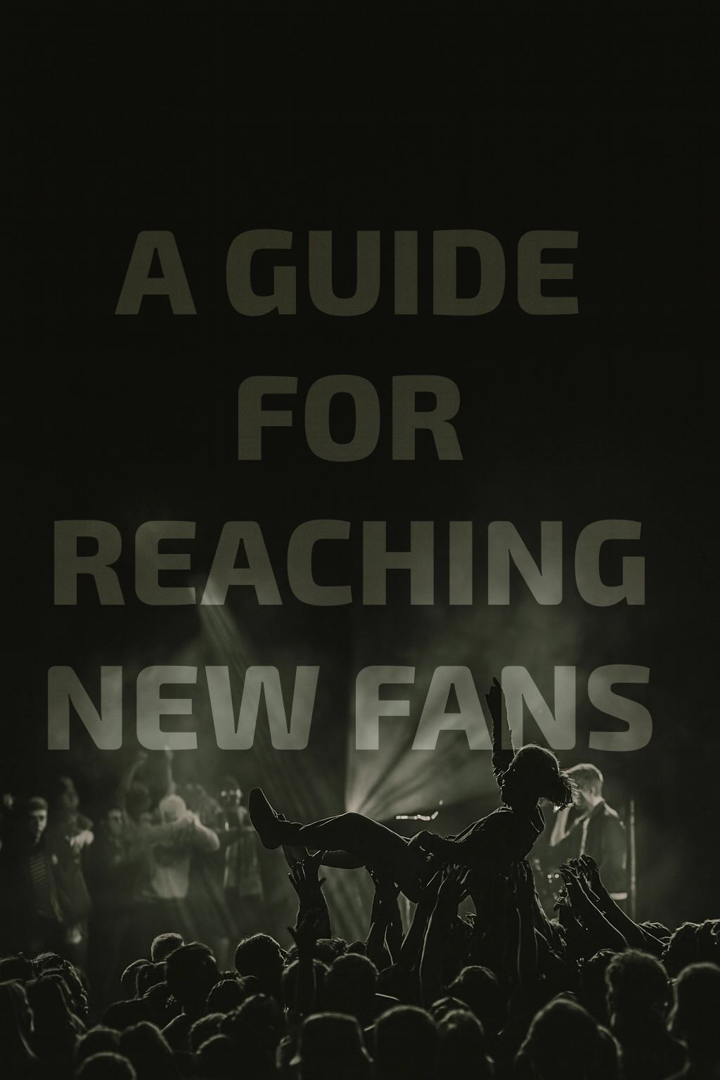 Picture of a crowd of people at a concert with one crowd surfer